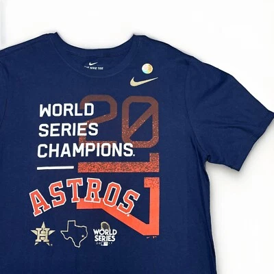 NIKE Houston Astros 2017 World Series Champions T-Shirt NAVY Size LARGE - Image 1 of 4