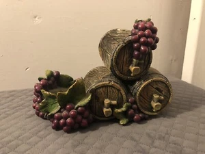 Wine Bottle Holder Stand DCI Barrel Grape Leaf Home Bar Decor Decorative A3 - Picture 1 of 12