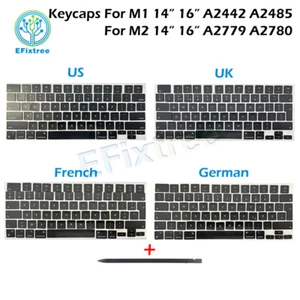 A2442 A2485 A2779 A2780 Keys Keycaps For Macbook M1 M2 Pro/Max 14" 16" 2021 2023 - Picture 1 of 13