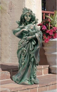 Mother Nature Statue Earth Goddess Sculpture Gaia Yard Garden Figure, Verdigris - Picture 1 of 2