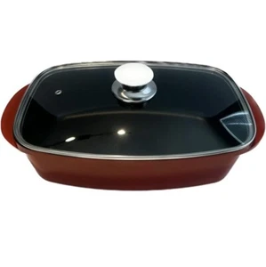 Sedona Pro 5.5-Qt. Aluminum Multi-Purpose Roaster Pan with Lid, Red, Nonstick. - Picture 1 of 5