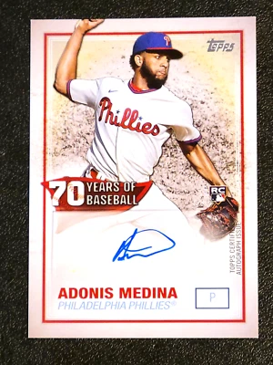 2021 Topps 70 Years Auto #70YAAM Adonis Medina Phillies RC Rookie Autograph - Image 1 of 2