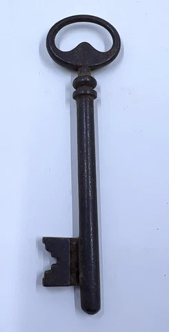 Antique Fancy Ornate Barrel Metal Steel Skeleton Key 3.75” Cover