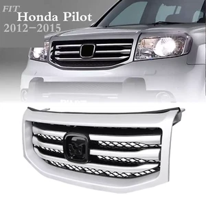 For 2012-2015 Honda Pilot Front Bumper Grille W/ silver Molding Surround Trim 14 - Picture 1 of 24