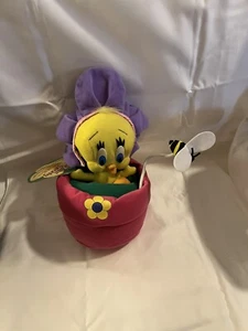 Musical Blooming Tweety Applause Warner Bros. 1999 Posable Bumble Bee Spring Toy - Picture 1 of 10