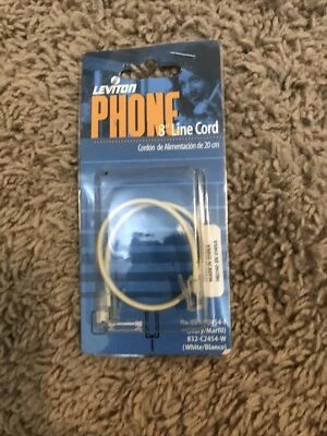 Leviton Ivory 8-Inch Phone Line Patch Cord RJ11 RJ14 RJ25 6-Wire C2654-I - Image 1 of 2