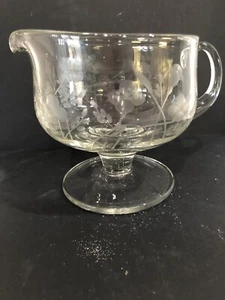 Prinzessin House geätzt Kristall Soße/Sauce Boot Krug Füße Blumenmuster 5,25"h - Bild 1 von 7