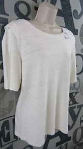 Nuevo Top LOFT Mujer Grande Crema Brezo Algodón Tejido Manga Corta Elastizado Precio de venta sugerido por el fabricante $50 - Imagen 1 de 9