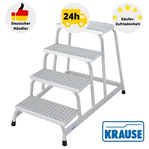 Montagetritt mit Gitterroststufen Krause 805348 Arbeitspodest Podest 4 Stufen - Bild 1 von 9