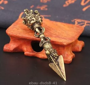 Estatua pequeña escultura de mesa de latón para decoración del hogar Pestle Vajry - Imagen 1 de 11