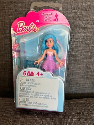 2016 BARBIE MEGA BLOKS MINI MERMAID BLUE 6 PCS. COLLECTION 1 NEW - Imagem 1 de 3