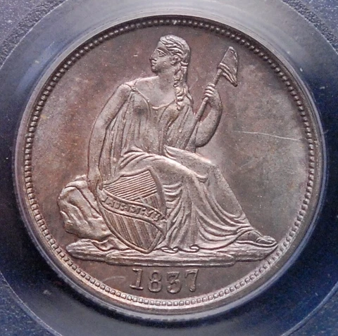 1837 NO STARS LG DATE SEATED DIME  PCGS MS 64 BEAUTIFUL ORIGINAL AND VIRTUAL GEM Cover