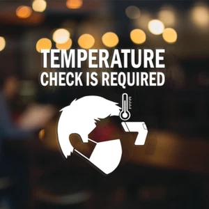 TEMPERATURE CHECK is required decal. Storefront and office Window Decal. - Picture 1 of 2
