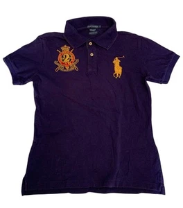 Ralph Lauren Polo Shirt Youth L Blue County Riders Jockey Club Logo Unisex - Picture 1 of 8