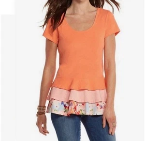 Matilda Jane Happy & Free Dream Puff Peplum Tunic Top Size M Medium - Picture 1 of 6