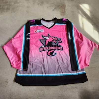 Camisa de Hockey Personalizada Columbus River Dragons Rosa La Pista Todo Impreso Unisex Foto 1 de 4