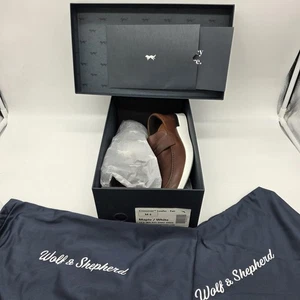 Wolf & Shepherd Crossover Loafer Fair Shoes Men 6 Maple White Leather Slip On - Picture 1 of 15