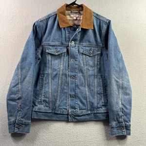 Wallace and Barnes Jacke Herren Small Blau Denim Trucker Gefüttert Cordkragen - Bild 1 von 15