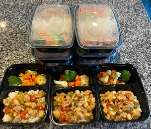 50 Stück Lebensmittel Vorbereitung Behälter mit 2 Fächern Mahlzeit Vorbereitung Behälter 9"x6" Zoll - Bild 1 von 7