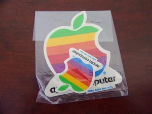 Vintage Apple Computer Rainbow Decal Stickers - Picture 1 of 4