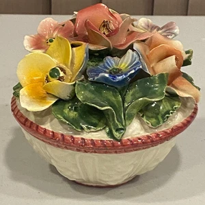 Capodimonte Stil Vintage Schmuckkästchen ROSEN - handbemalt - Bild 1 von 6