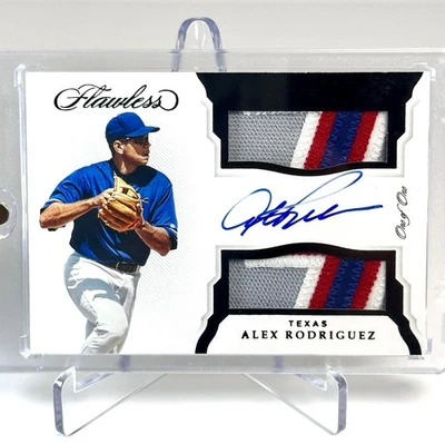2019 Flawless Greats GAME USED ALEX RODRIGUEZ Dual Patch ON CARD AUTO 1/1 🔥 - Image 1 of 2