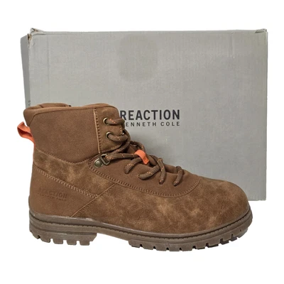 Kenneth Cole Reaction Niños Niños Isaac Gabriel Cremallera Lateral Botas con Cordones Marrón Talla 5 Foto 1 de 4