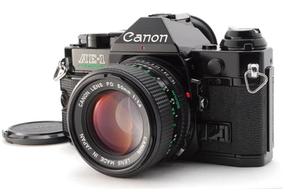 【MINT-】Canon Ae1p Program 35mm SLR Camera Black New FD NFD 50mm f/1.4 Lens - Image 1 of 4