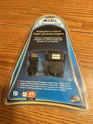 Accell UltraAV B087B-005B DisplayPort to DVI-D Cable Adapter - 10" DVI - Image 1 of 4
