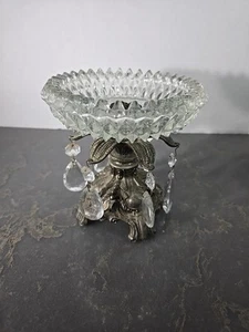 Hollywood Regency Ornate Elegant Silver Color Pedestal Compote Candy Dish - Picture 1 of 10