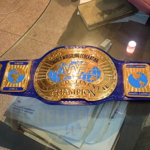 Oval Intercontinental Wrestling Champion Belt- 4MM Zinc HD ADULT SIZE - Picture 1 of 3