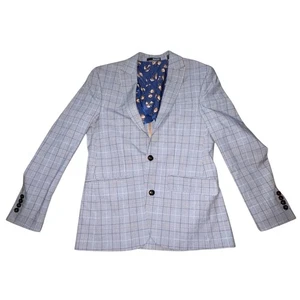 Murano schmale Passform karierte Herrenjacke mit 2 Knöpfen vorne - blau/grau - Größe Small - guter Zustand - Bild 1 von 9