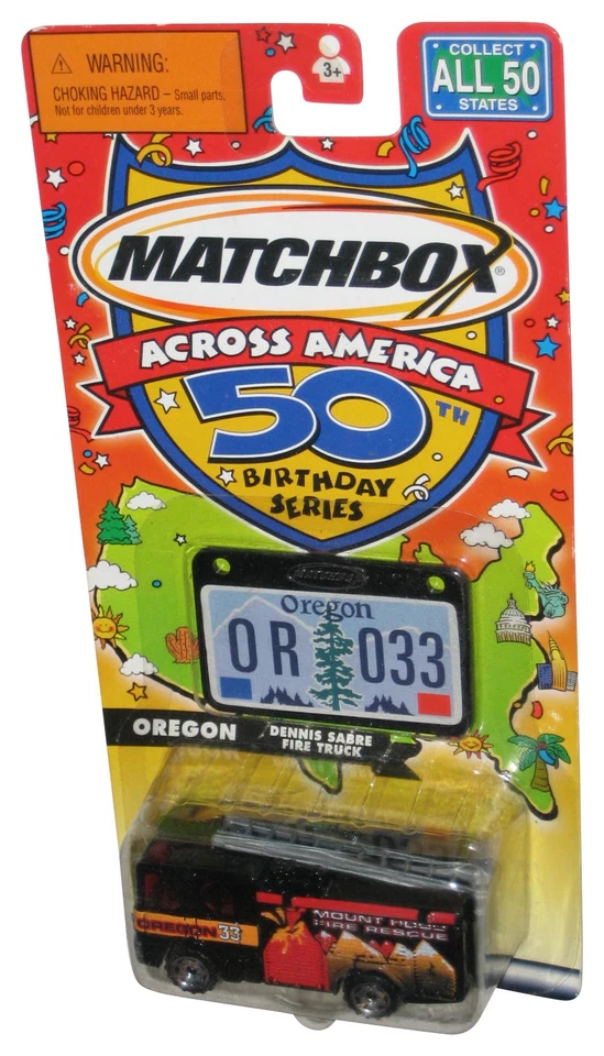 Matchbox Across America 50th Birthday (2001) Oregon Dennis Sabre Fire Truck Blac - Image 1 of 1