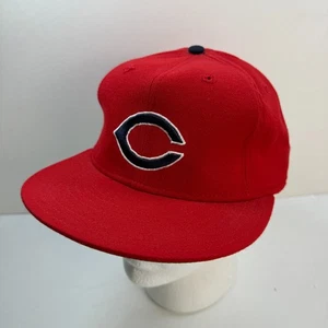 CLEVELAND INDIANS Vintage Fitted Hat 7 3/8 Leather Band New Era Pro Model 1969 - Picture 1 of 11