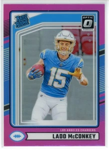 2024 Panini Donruss Optic Preview Ladd McConkey #328 Rated Rookie Pink Prizm RC - Picture 1 of 1