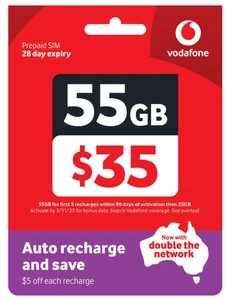 Vodafone $35 Prepaid SIM Card◉75GB Data◉Offer Ends 3/11/25◉Starter Pack◉Startup◉ - Picture 1 of 4