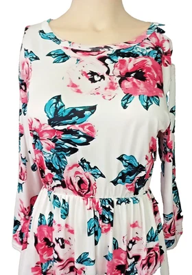 Maxi Vestido Damas Talla M (Alto) Informal Crema/Multi Floral Envío Gratis Foto 1 de 4