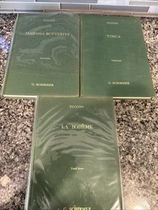 Puccini🎶 Opera Vocal Score Set 3 📚HC La Bohème Madama Butterfly Tosca Schirmer - Picture 1 of 22