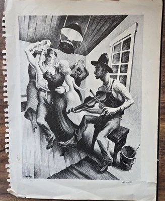Impresión de libro litográfico "I Got A Gal On Sourwood Mountain" de Thomas Benton Plt. #7 Foto 1 de 4
