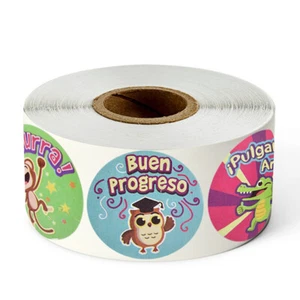 Spanish Kids Reward Stickers for Teachers Parents Children Praise School Labels - Picture 1 of 8