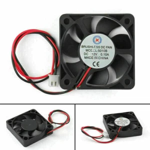 1Pcs 50mm x 10mm 5010B DC 12V 0.1A 2 Pin Brushless Cooling Fan Ball Bearing U9 - Afbeelding 1 van 6