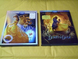 (2) Disney Beauty and the Beast Blu-Ray/DVD Lot: Original + Live Action - Picture 1 of 1