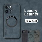 Sheepskin Leather Iron Ring Magnetic Case For iPhone 15 Pro Max 14 13 12 Cover