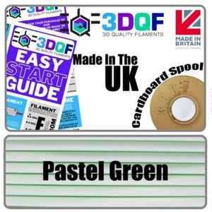 UK Manufactured Pastel Green 3D Printing Filament 1.75mm PLA 1KG 3DQF - Picture 1 of 5