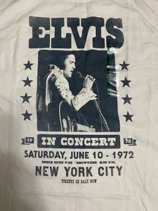 ELVIS PRESLEY New York City T-Shirt Medium White NWT 1972 Concert Reproduction - Picture 1 of 8