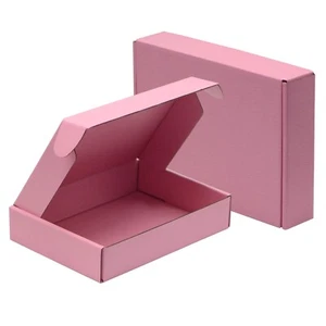 Pink Shipping Boxes For Small Business, 8*5.5*1.6 Inches, Pack Of 12, Corruga... - Picture 1 of 6