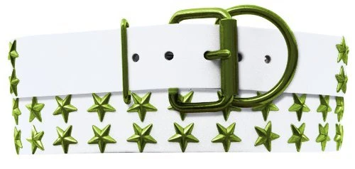 Collar de perro de cuero genuino blanco perla grande Platinum Pets con estrellas, corona lima Foto 1 de 1