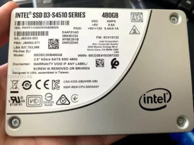 Intel SSD D3-S4510 Series 480GB SSDSC2KB480G801 2.5 6Gb/s SATA SSD 3D2 TLC - Image 1 of 2