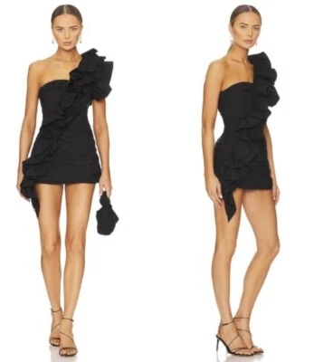 Mini Vestido CELIA B Anthropologie KAIA Negro con Volantes Talla M Nuevo con Etiquetas $399 AGOTADO Foto 1 de 4