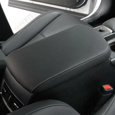 Black PU Leather Armrest Surface Case Cover For Lexus NX200 200t NX300h 2015-18 — 第 1/4 张图片